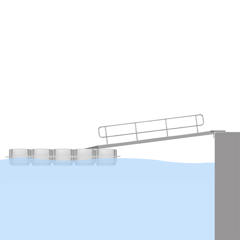 Floating pontoon gangway