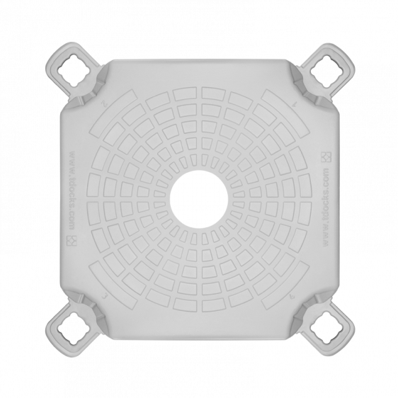 Floating pontoon post cube top view